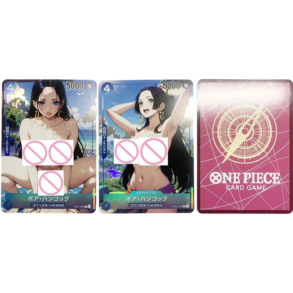 One Pieces Boa Hancock Anime Nude Sexy Collection Card Plump Big Chested Beauty Naked Card Refractive Color Flash Gifts 63*88mm