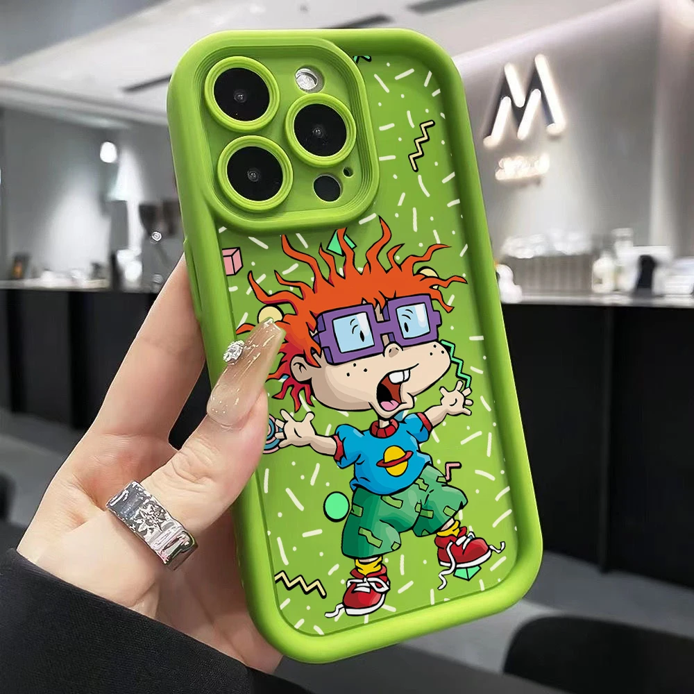 مضحك الكرتون R-Rugrats جراب هاتف آيفون 16 15 14 13 12 11 برو ماكس Mini XR XS X 7 8 6s زائد لينة غطاء خلفي من البولي يوريثان