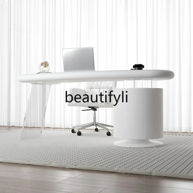 

yj5 Designer special-shaped acrylic desk study computer table home study table