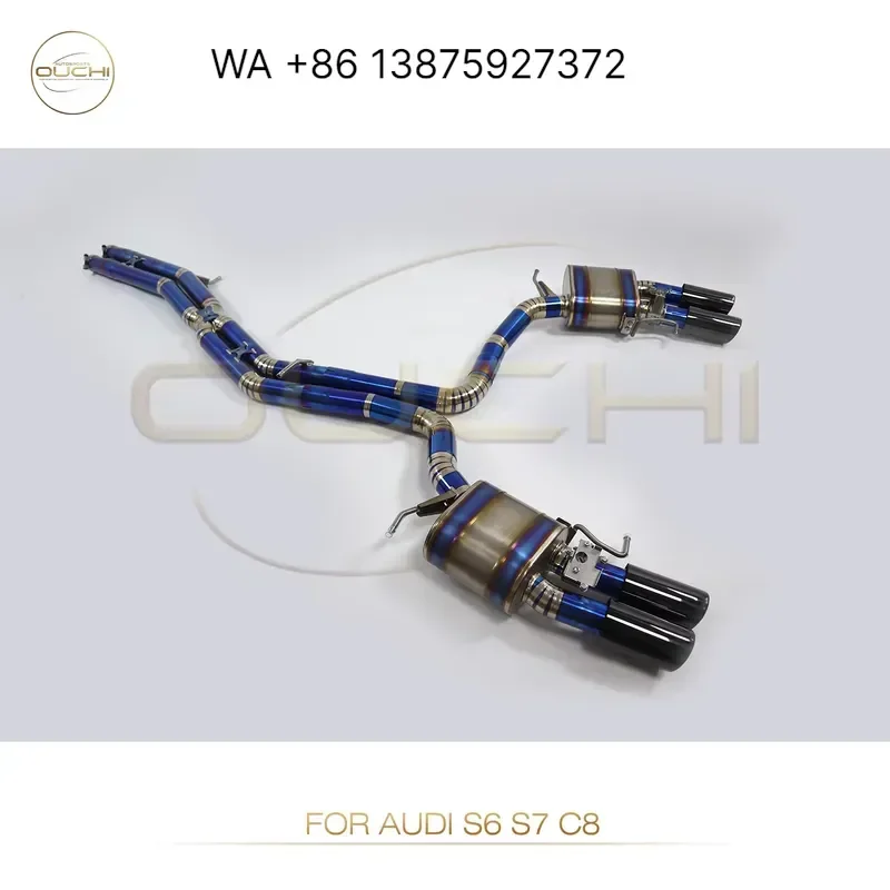 Wmwmnu for OUCHI Titanium Alloy Exhaust Catback for S6 S7 C8 2020-2021 2.9T With Muffler Valves Auto Performance Parts