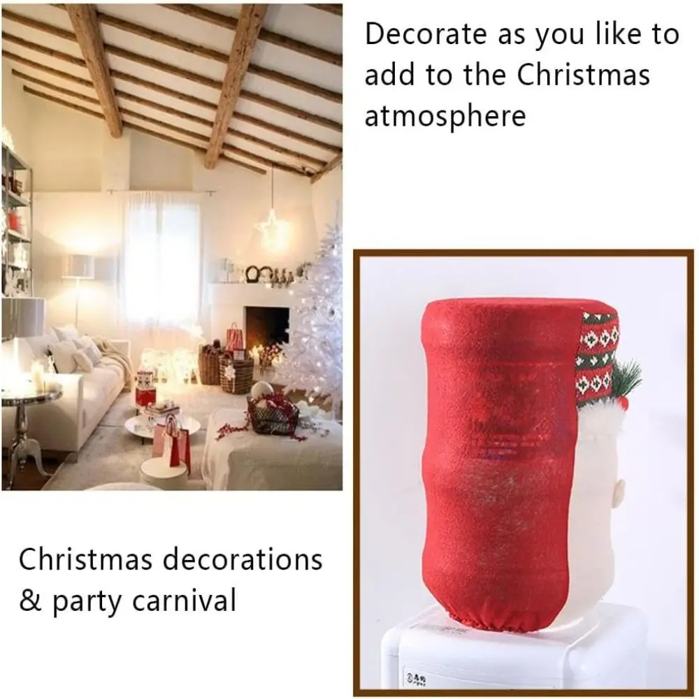 High Stretchy Water Dispenser Bucket Cover Cartoon Dustproof Water Bottle Cap Christmas Decoration Drinking Barrel Dust Cover