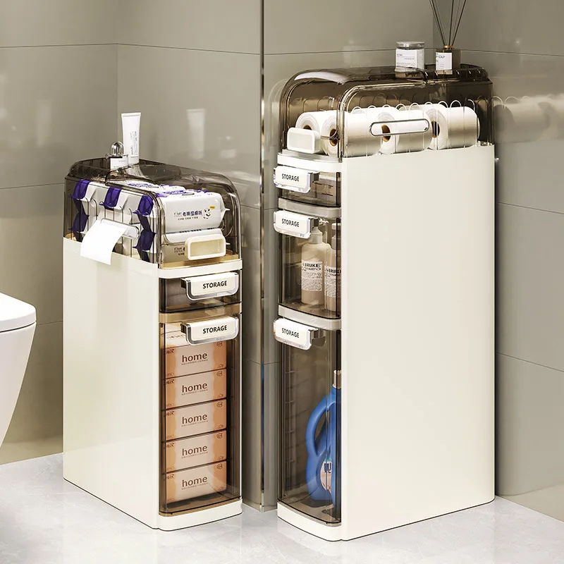 

Bathroom Narrow Slot Storage Cabinet Toilet Side Locker Toilet Toilet Seam Storage Cabinet Multifunctional Shelf