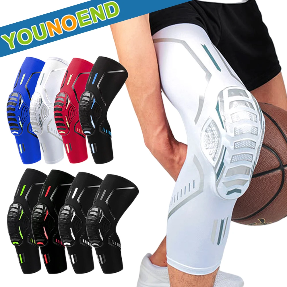 1Piece Sports Leg Compression Sleeve with Anti-Collision Knee Pads Leg Guard for Adults Kids Cycling Running Basketball Football