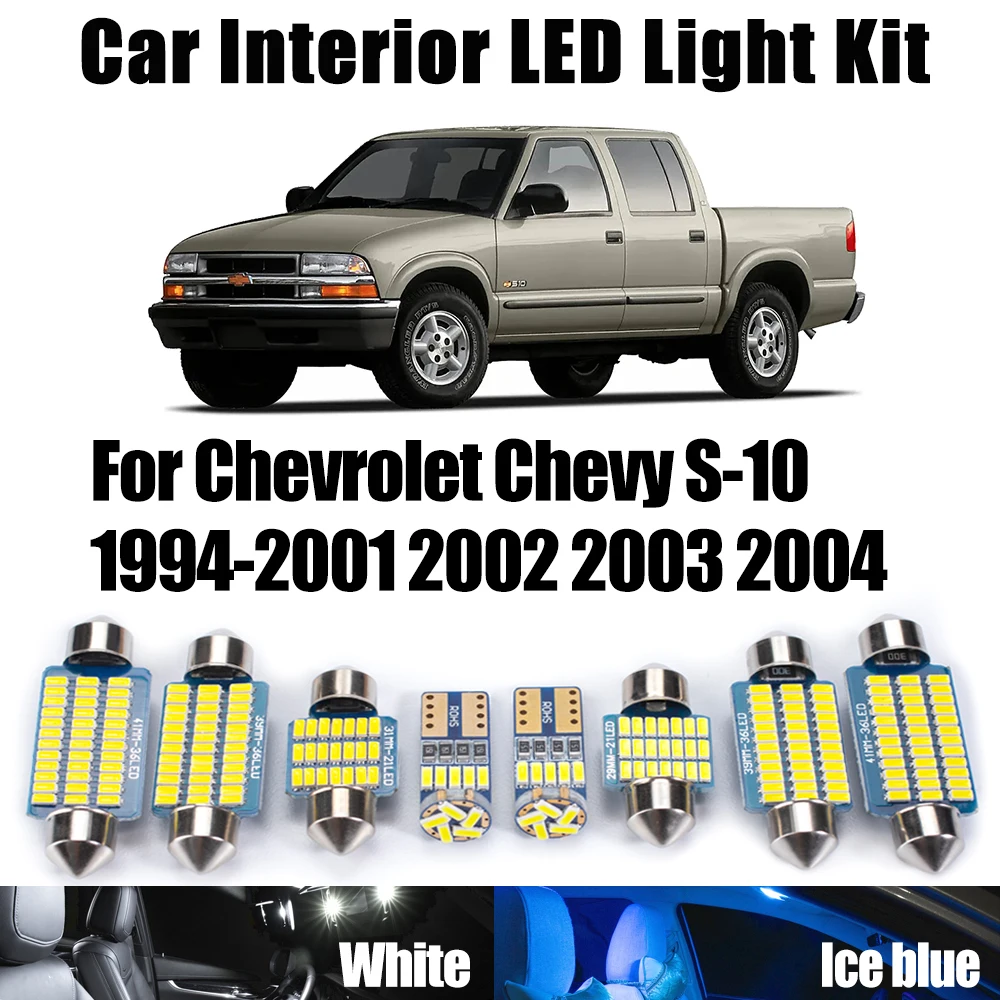 13Pcs Canbus Vehicle LED Interior Map Dome Footwell Door Light Kit For Chevrolet Chevy S-10 1994-2001 2002 2003 2004 Car Bulbs