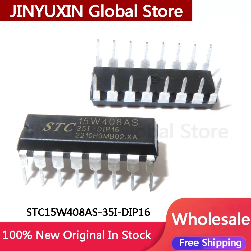 5-20Pcs STC15W408AS-35I-DIP16  STC15W408AS 35I DIP16 15W408AS IC Chip In Stock