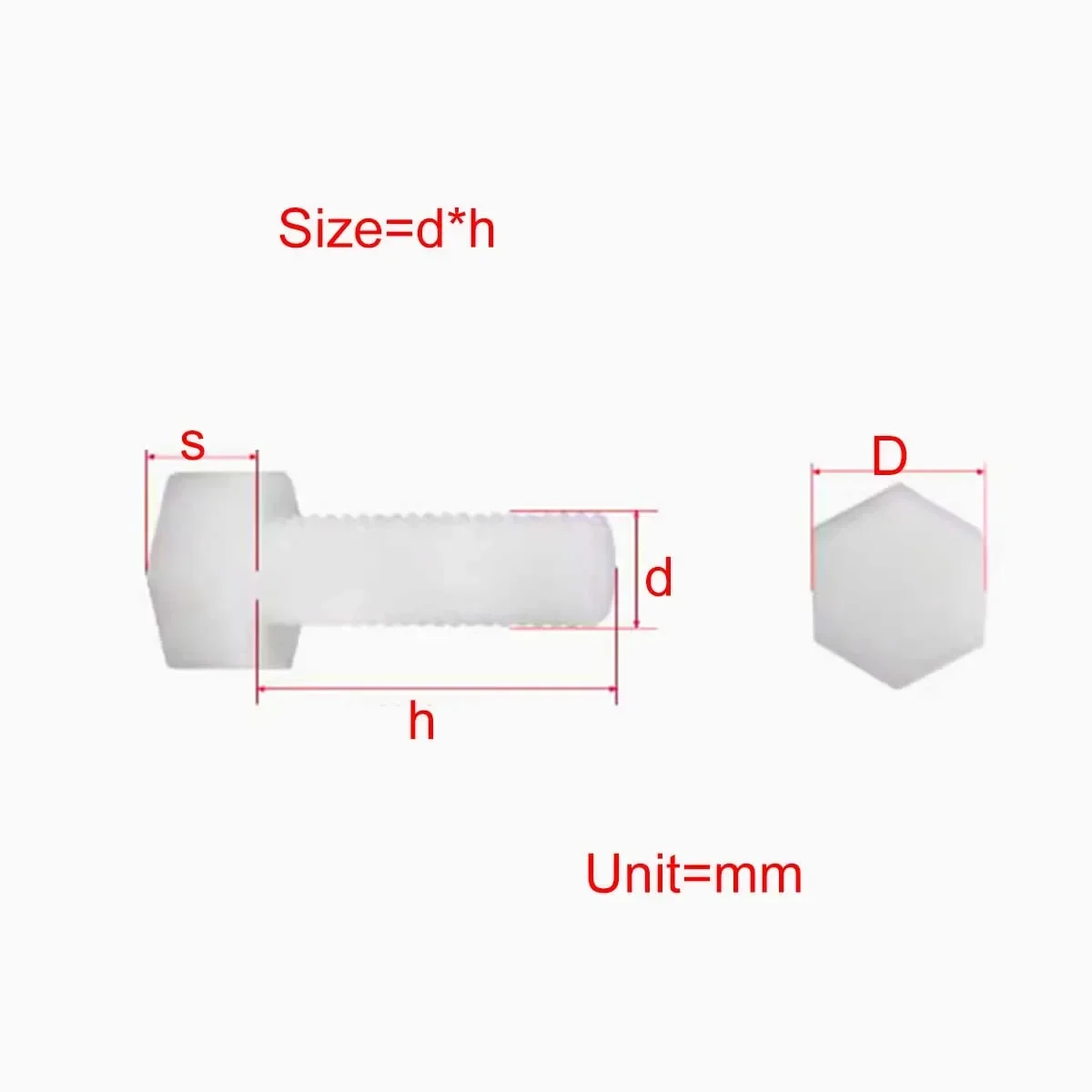 

Plastic screw outer hexagonal nylon bolt M3M4M5M6M8M10M12