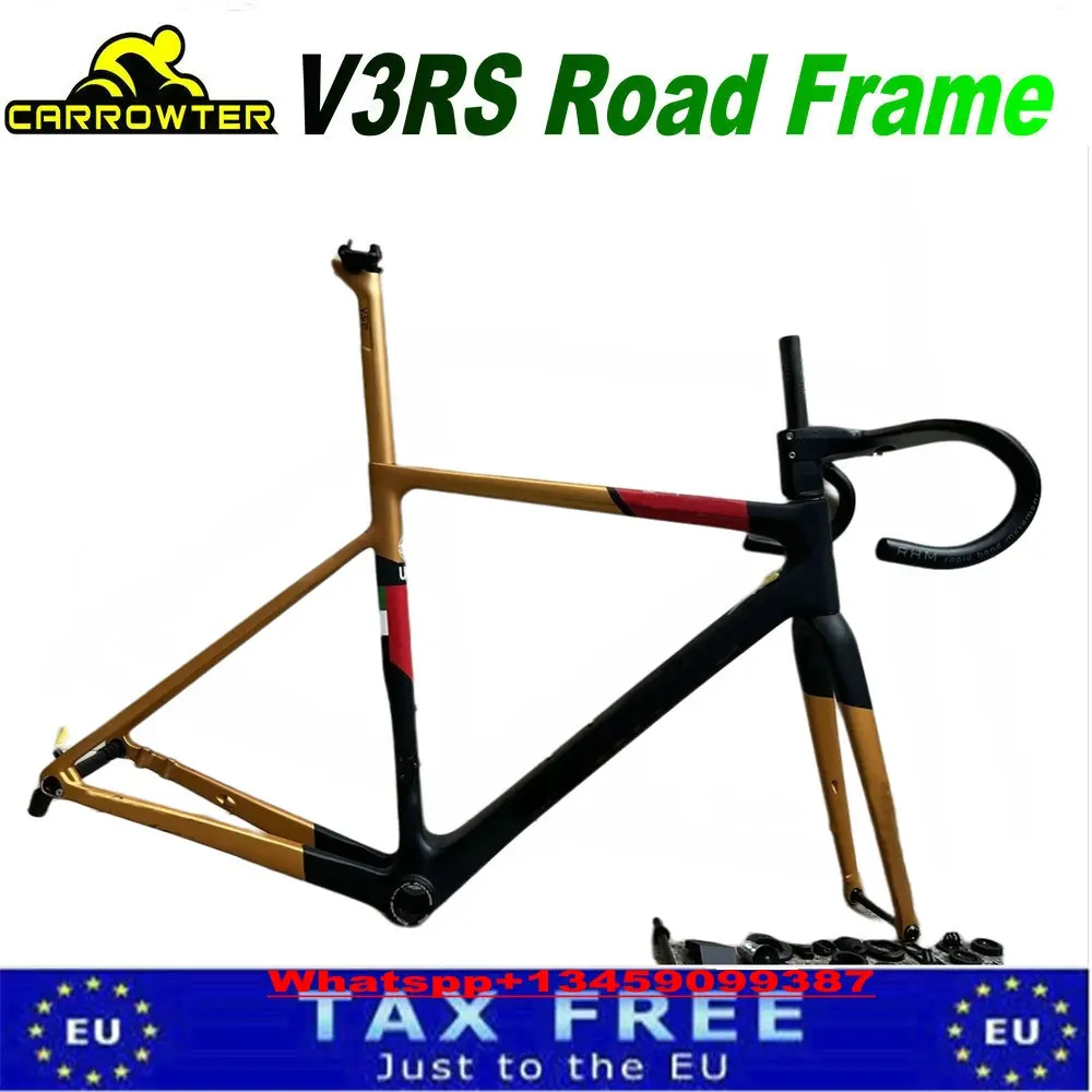

T1000 Gold V3RS Carbon Bike Frame Matte Rim Disc Brake Bicycle C64 Road Bike Frameset 30 colors