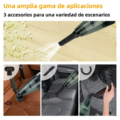 Imagen 2 del producto Aspirador de coche inalámbrico, aspirador de mano para coche, aspirador con cable de doble propósito para el hogar y el coche, cable de alimentación de 3M