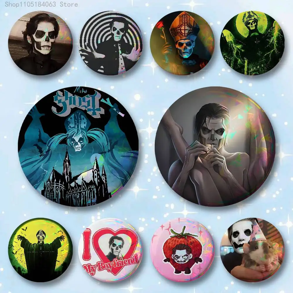 

G-Ghost Rock Band PaPa Badges 25 32 44 58 75 mm Round Cosplay Pin Bag Decor Fans Collect Friends Gifts Brooch Souvenir