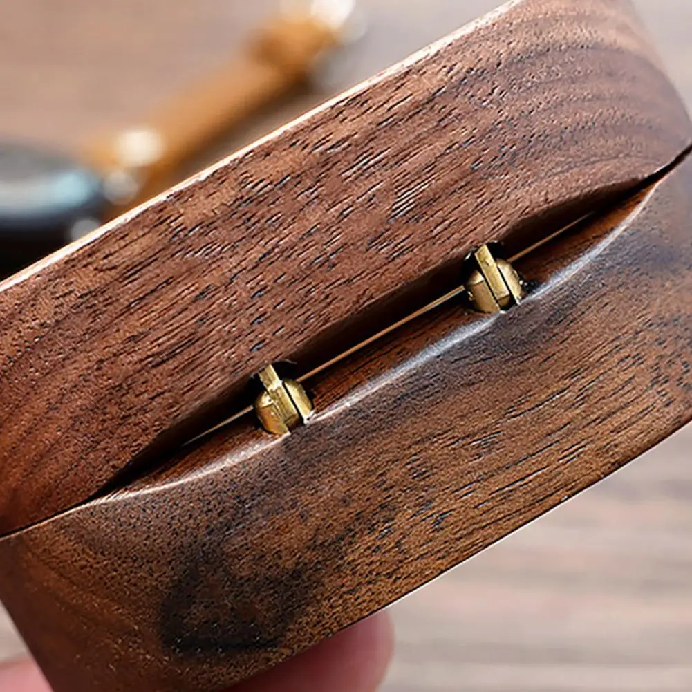 Jewelry Protection Box Handmade Wooden Rustic Ring Box with Lid Velvet Engagement Ring Holder Wedding Proposal Storage Gift Box