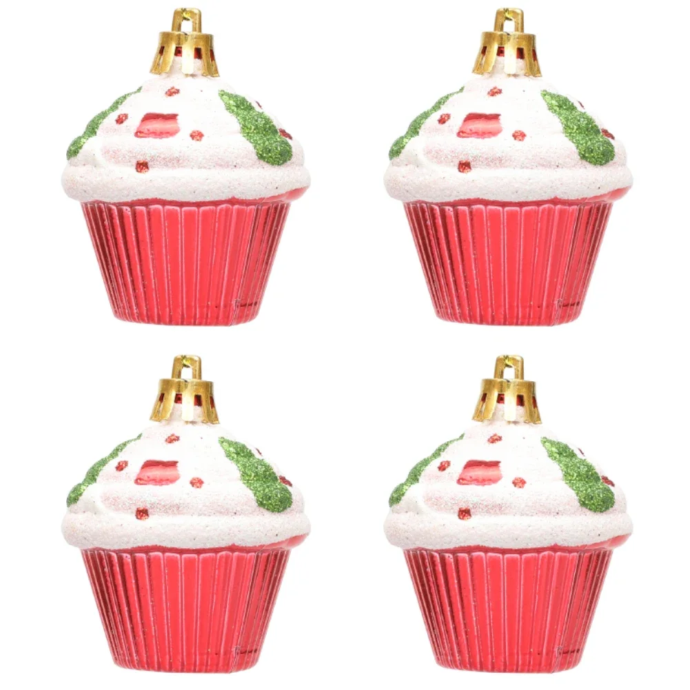 Festas festivas eventos de natal diy decoração do bolo decoração festiva ouro 4 pçs caixa conjunto tamanho compacto diy artesanato suprimentos