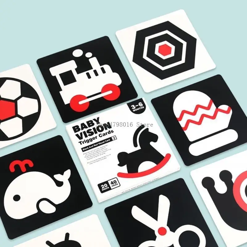 أسود أبيض بصري مرتفع على النقيض من بطاقة التحفيز المرئي للأطفال