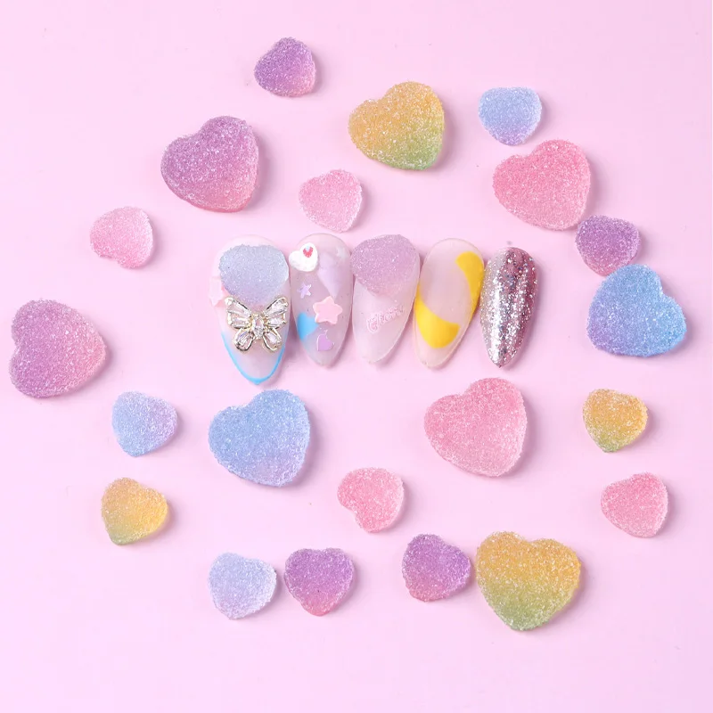 TSZS 20pcs/Lot Cute Candy Jelly Gummy Care Bear For Nail Art Decorations Mixed Soft Sugar Nail Parts DIY Manicure Accessories