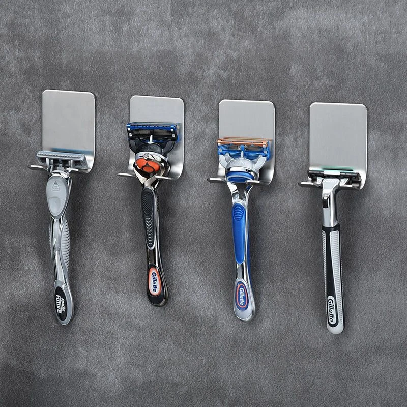 Razor Holder Stainless Steel Men Shaving Shaver Razor Stand Shelf Shaving Razor Storage Rack Bathroom Hook Organizer