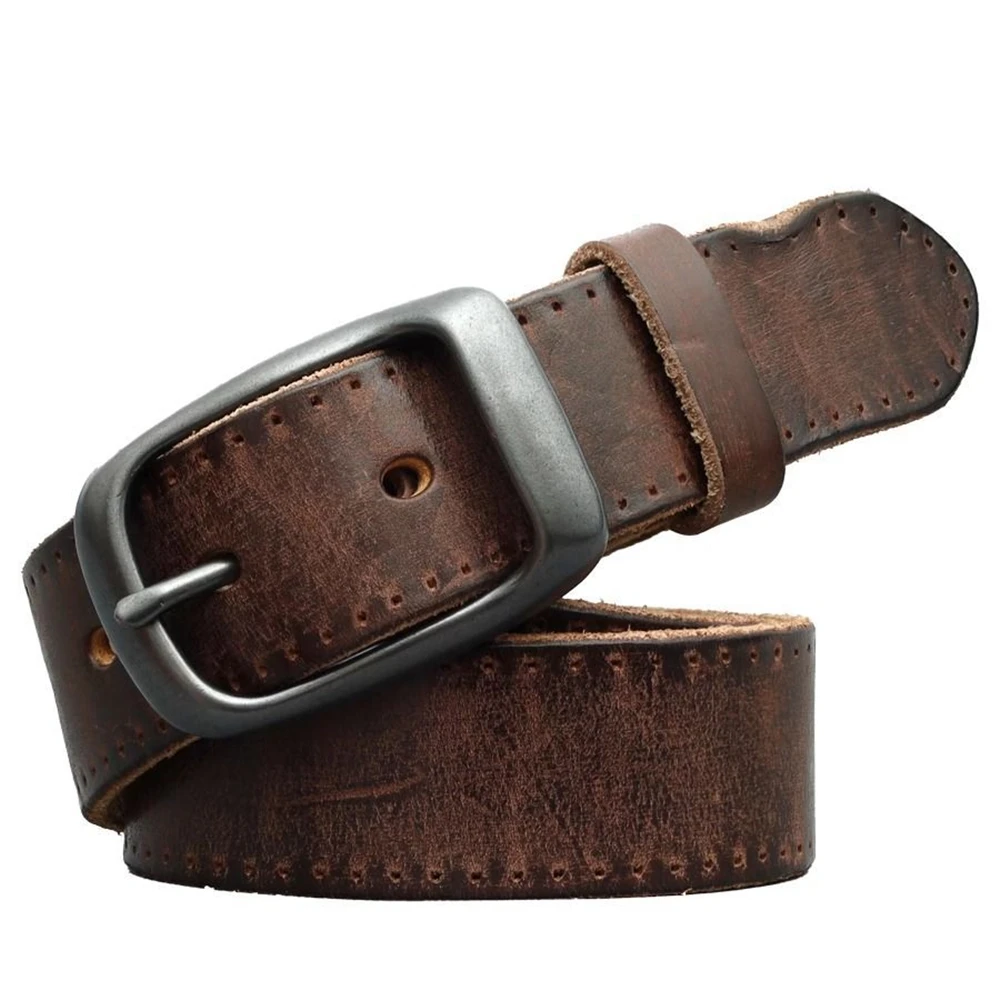 

WESTBULL Men's Top Layer Pure Cowhide Buckle Belt Man Casual Jeans Belts Cowboy Waistband