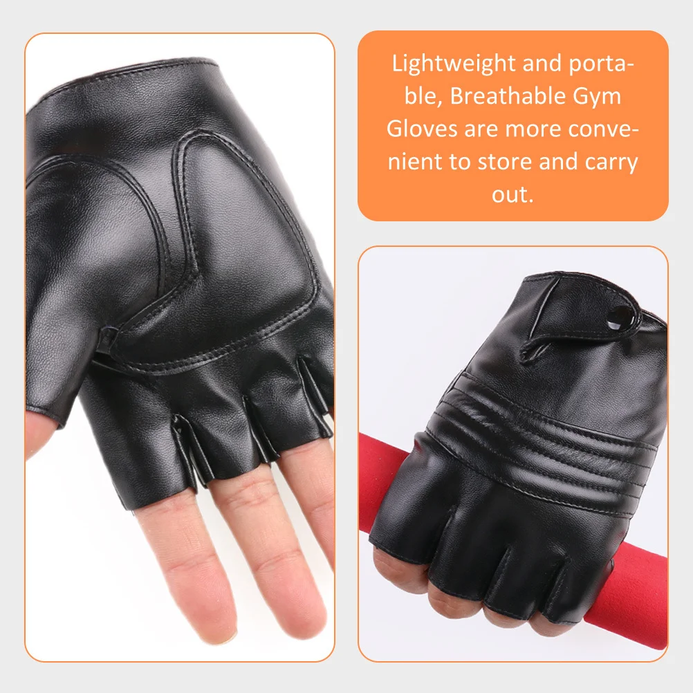 

1 Pair Half Finger Cycling Gloves Faux Men'S Workout Fitness Training Non-Slip Grip Bike Riding Gloves For Men Winter