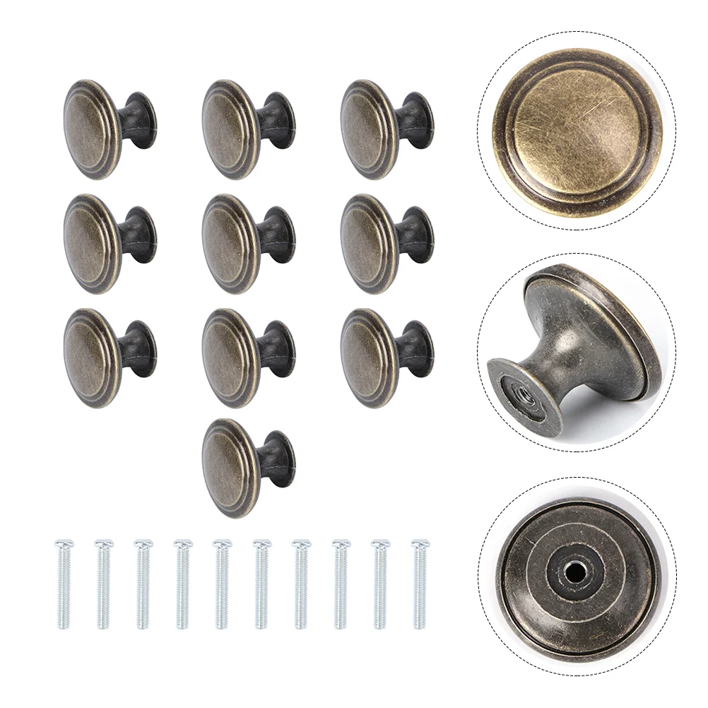 10 Pcs Cabinet Door Handle Vintage Knobs for Drawers Pull Wardrobe Iron Attractive