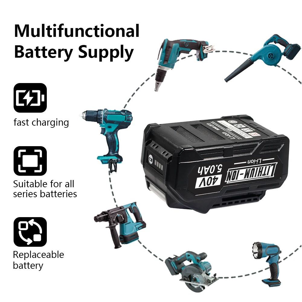 

For makita 40V Battery 5.0Ah Li-ion Battery BL4025 BL4040 BL4020 BL4050 for electric tools such as construction and gardening