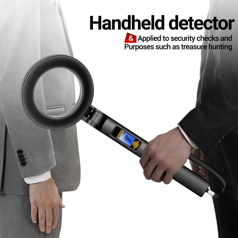 Hand Held Metal Detector Wand 360 Scanning Portable Handheld Metal Detector Sound & Vibration Alerts High Sensitivity Detection