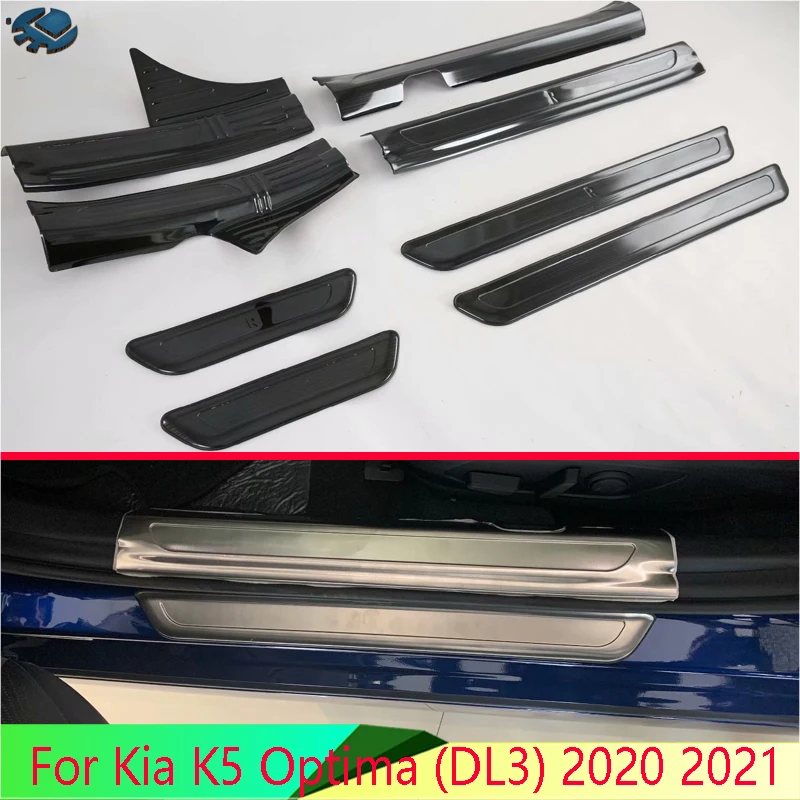 For Kia K5 Optima (DL3) 2020 2021 Car Accessories Stainless Steel Door Sill Panel Scuff Plate Kick Step Trim Cover Protector