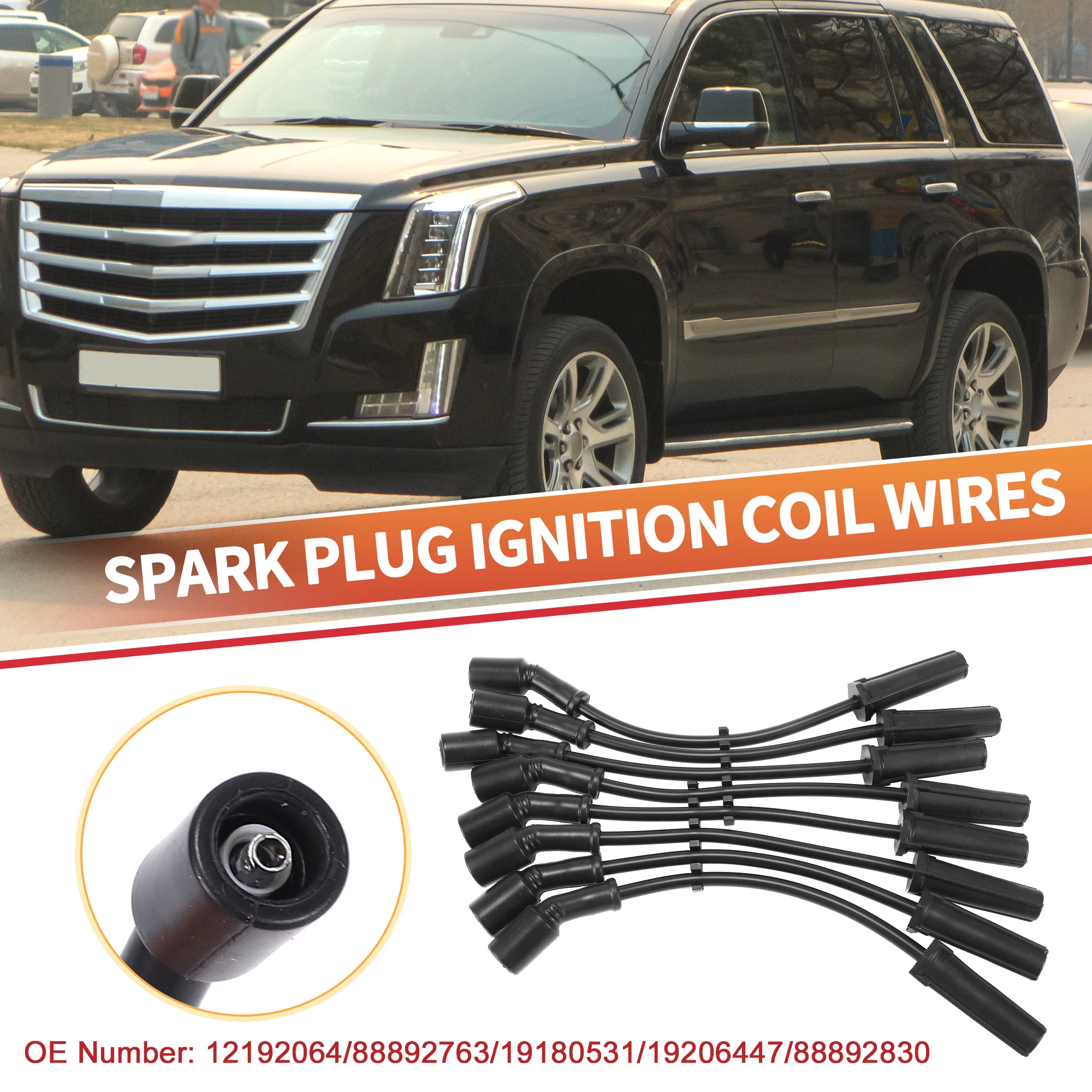 

UXCELL 8 Pcs Spark Plug Wire Ignition Coil Cable No.12192064 for Cadillac CT5 V8 6.2L