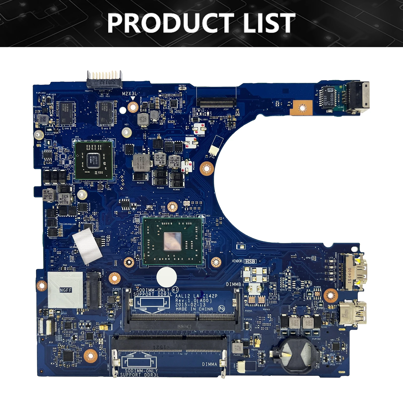 

LA-C142P Laptop Motherboard FOR dell INSPIRON 5555 5455 5755 AAL12 CN-09J3FV 0799KM Mainboard A4 A6 A8 A10 cpu DIS or UMA