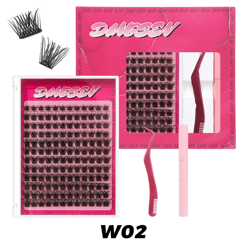 DINGSEN Wimpernverlängerungsset, DIY Make-up, Wimpern, individuelles Wimpern-Set, Bindung und Dichtungsset, Cluster-Wimpernverlängerung, Schönheitswerkzeuge – Detail 13