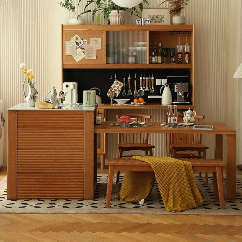 

Customizable Cherry Juzhong Island Platform Slate Restaurant Bar Counter Dining Table Integrated Tea Cabinet Cooking Desk
