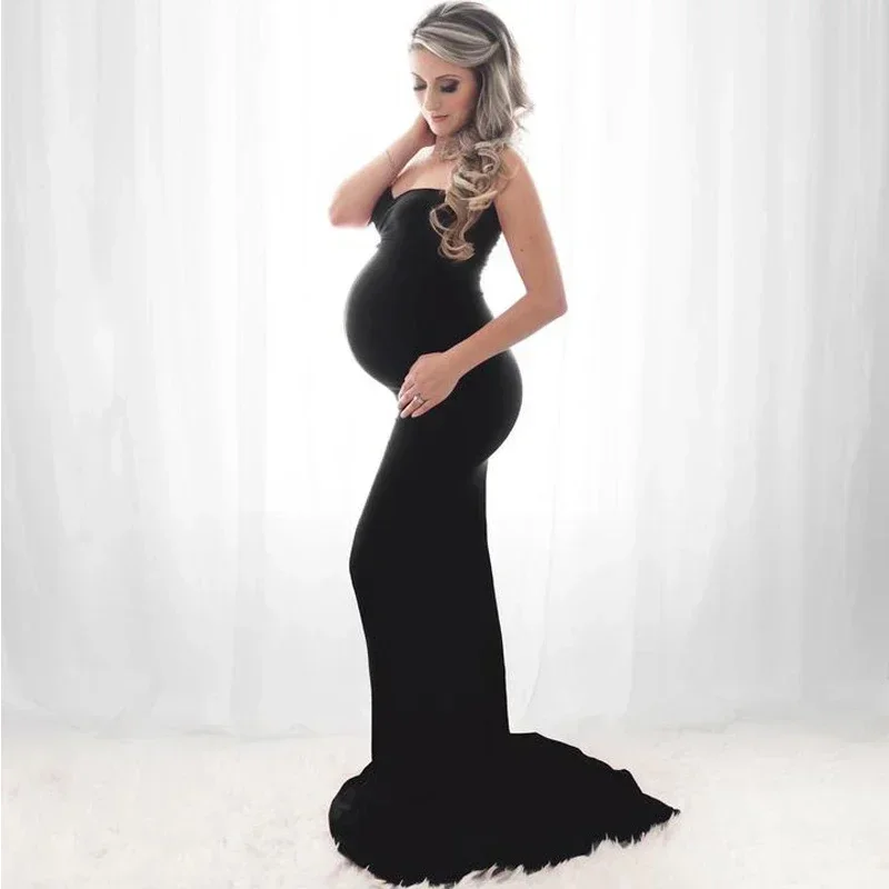 

Elegant Summer Maternity Dresses Baby Shower Dress for Photo Shoot Pregnant Women Dress Shoulderless Pregnancy Dress Photography