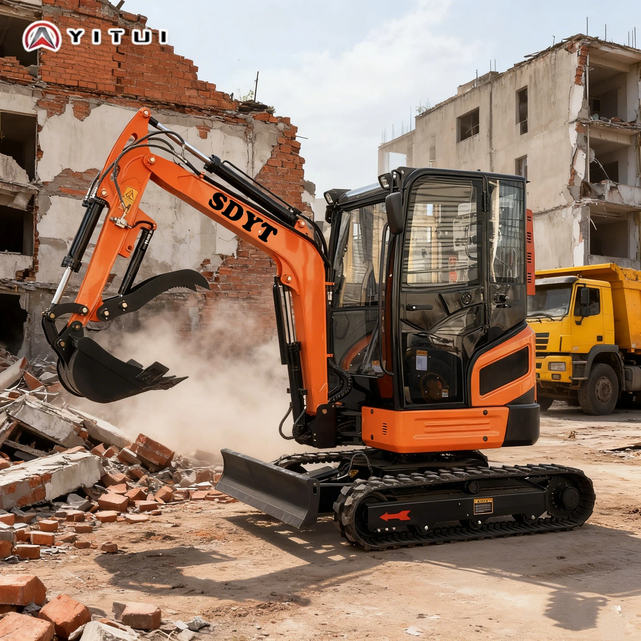 Maßgeschneiderter Minibagger, 2,6 Tonnen, rutschfeste Schienen, Baggerschaufel, starke Grabkraft, langlebig und zuverlässig, Baggerarbeiten