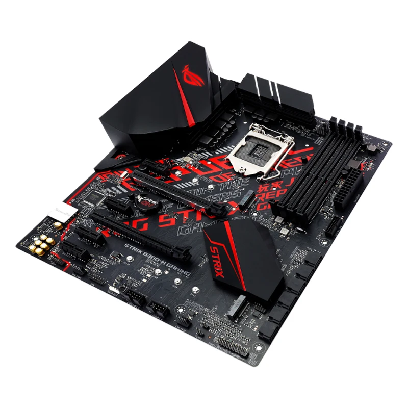 Asus rog strix B360-H placa-mãe de jogos com sincronização aura rgb led crença luz usado ddr4 atx gaming placa-mãe