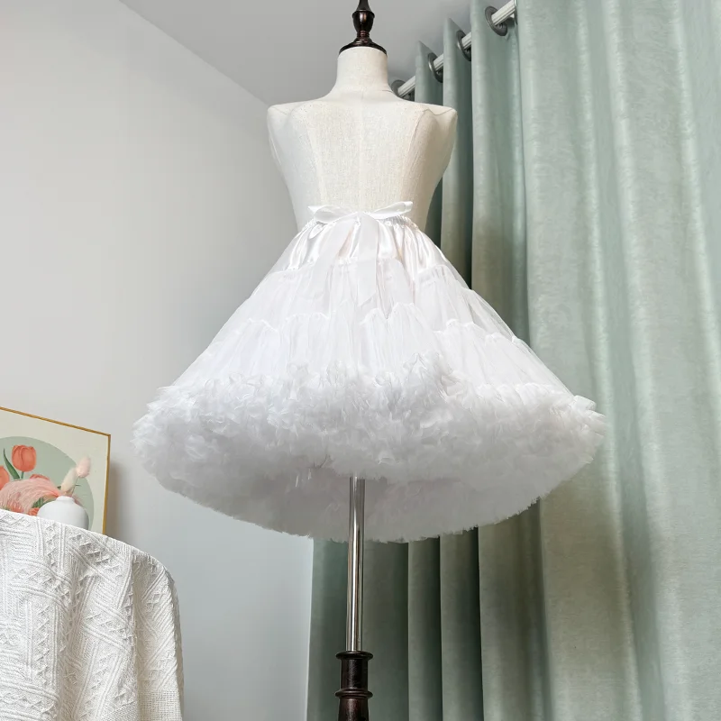 Puffy Petticoat Underskirt Pleated Mini Women Skirt Kawaii Y2k Korean Fashion Clothing