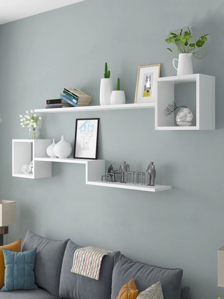 Wall shelf No punching Wall living room decoration Children's bookshelf