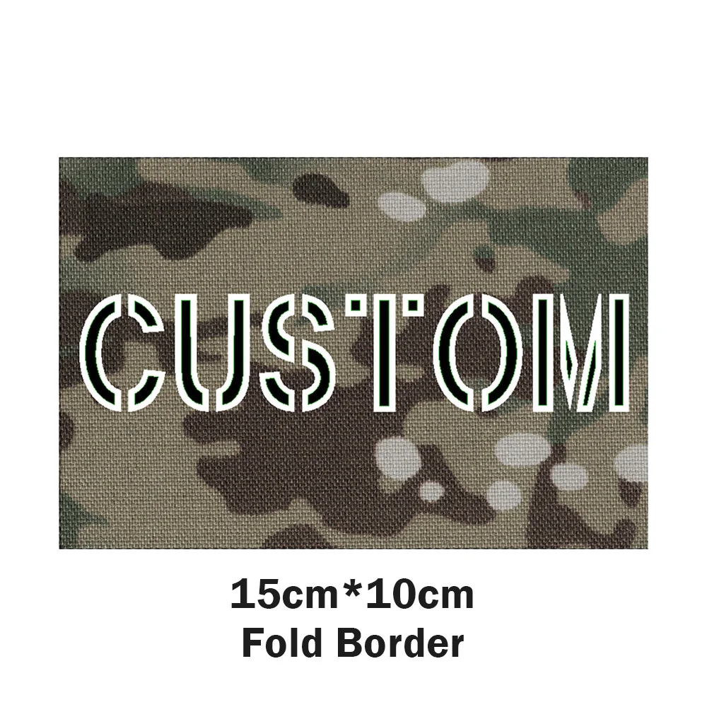 Custom Laser Cut Patch Name Tapes, Fold Border, Two Color Letters, IR IFF, Infrared Reflection, Reflective Material, Luminous image 3