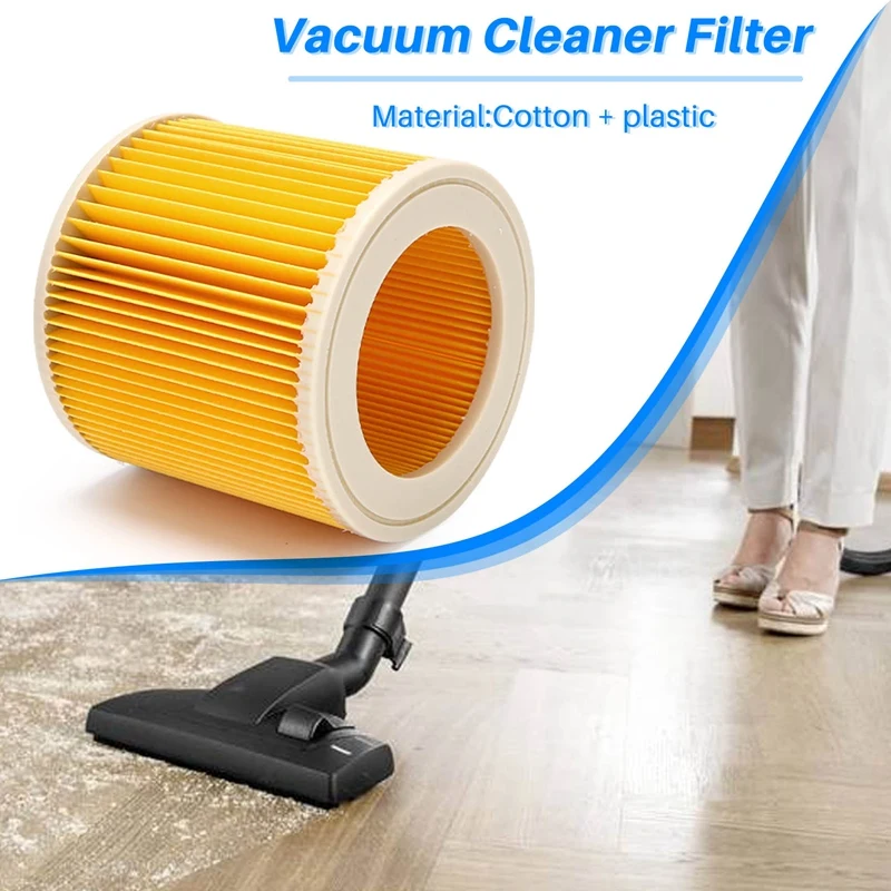 2 buah Filter kartrid untuk pembersih vakum Karcher WD3 Premium WD2 WD3 WD1 MV3 MV2 WD Kit Ekstensi 3 P terhadap debu halus
