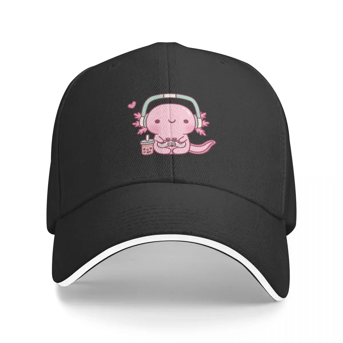 

Cute Axolotl Playing Video Games Gamer Funny Baseball Cap men's big size hat Hats For Women Men's