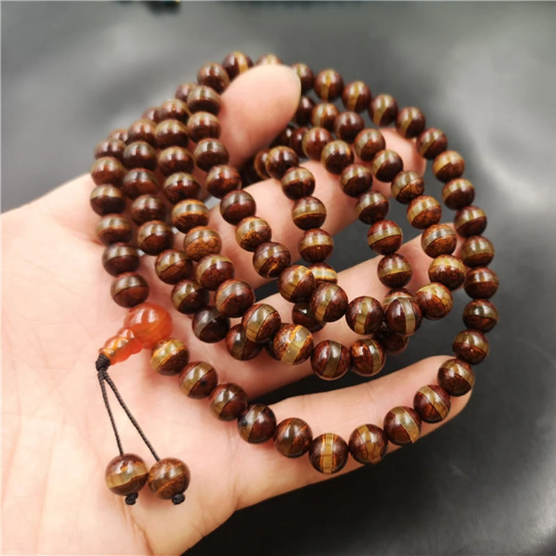 8mm-108-piece-bracelet-vintage-tibetan-agate-beads-sweater-chain