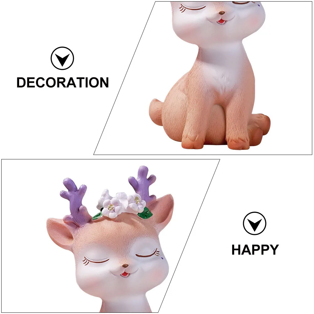 Car nament Resin Deer Animal Cake Decor Christmas Showcase Birthday Gift Home Cartoon Holiday Accessory