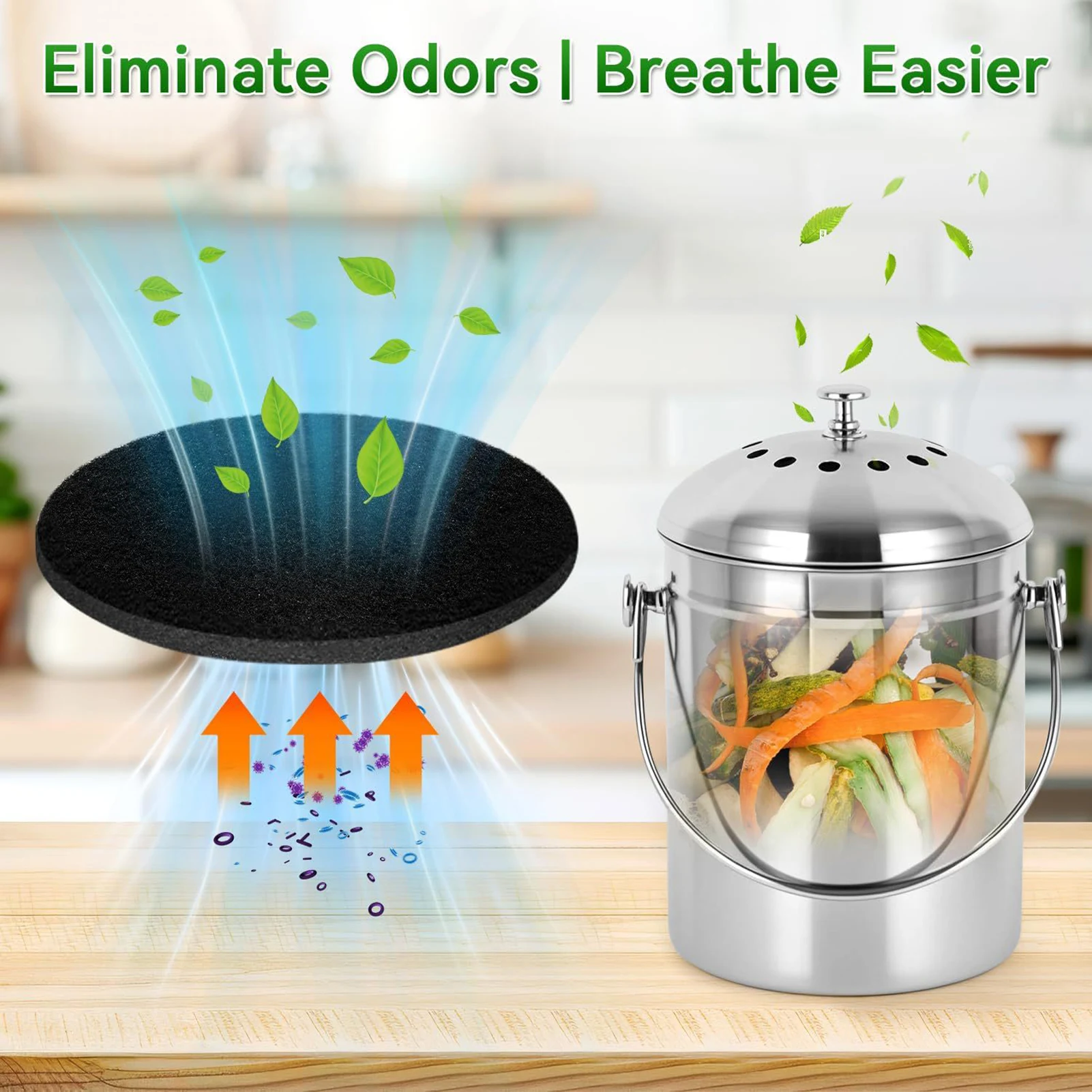 10pcs Charcoal Filter Odor Con - Compost Bin Countertop recension och pris