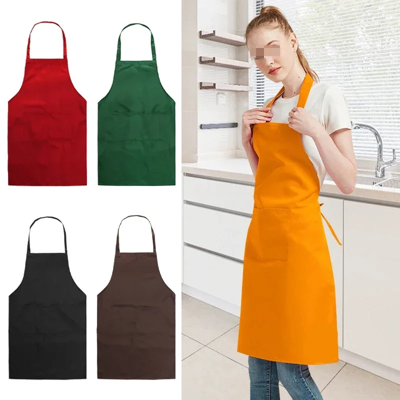 Comfortable Thin Kitchen Aprons for Woman Men Chef Work Apron for Grill Restaurant Bar Shop Cafes Beauty Nails Studios Uniform