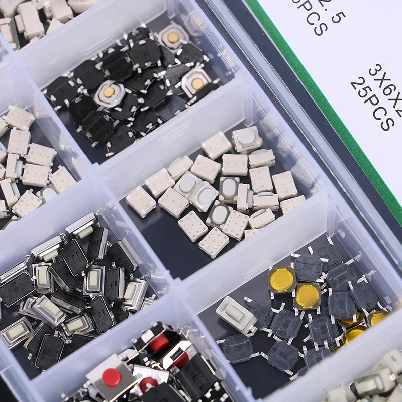 250Pcs 10 Kinds Car Key Touch Microswitch Light Tactile Push Button Keypad Control Switch