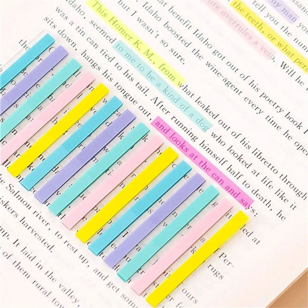 300pcs Reading Aid Page Marker Transparent Fluorescent Stickers Index Sticky Notes Index Tabs Flags Reading Highlight Sticker