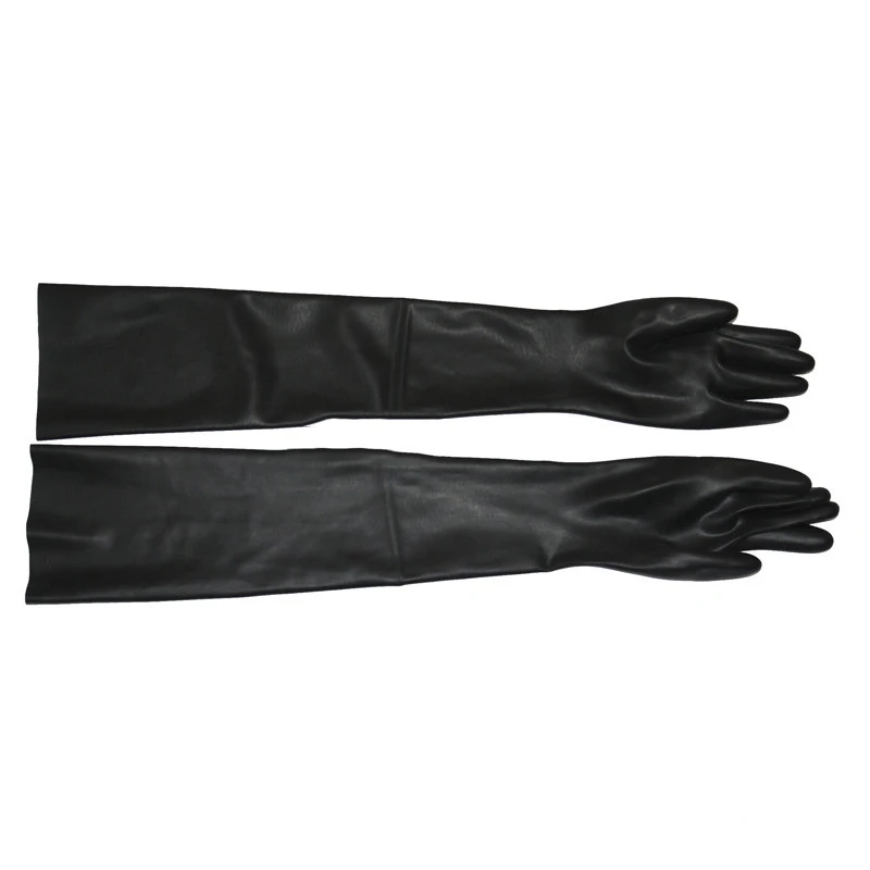 Unisex Latex Rubber Gloves Fetish Wrist Seamless Moulded Shoulder Length Long Gloves for Men Women with Bodysuit Catsuit Hoods