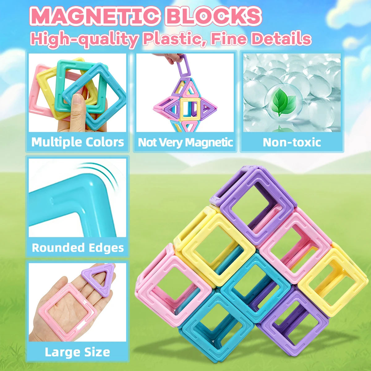 Blocchi magnetici Set di blocchi magnetici Blocchi magnetici Giocattoli STEM Creatività Giocattoli educativi da costruzione per regali per bambini