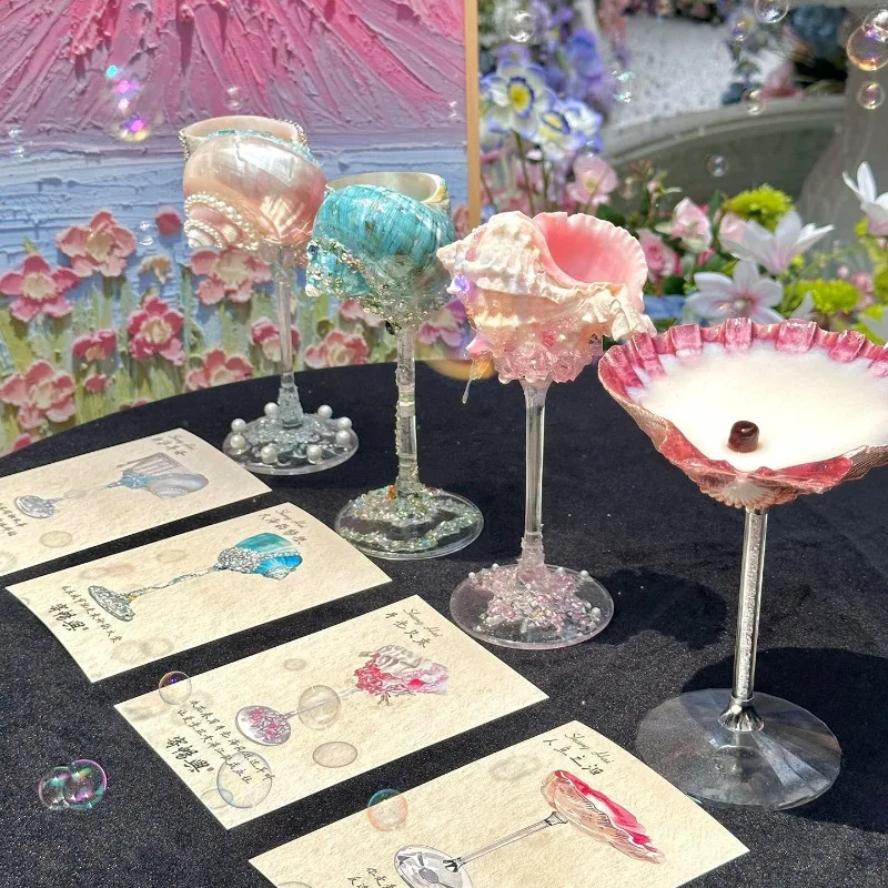 

New shell wine glass bar conch beautiful wine set goblet cocktail glass wedding toast glass