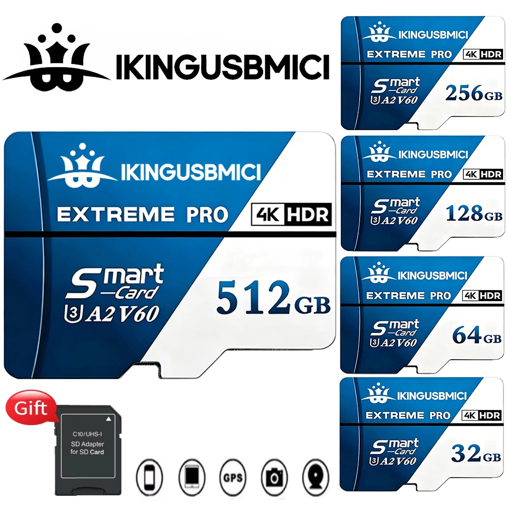 SD Cards TF Cards Memory Card Micro SD Card 32GB 64GB 128GB 256GB 512GB High Capacity U3 Ultra HD for Drone Nintendo Switch