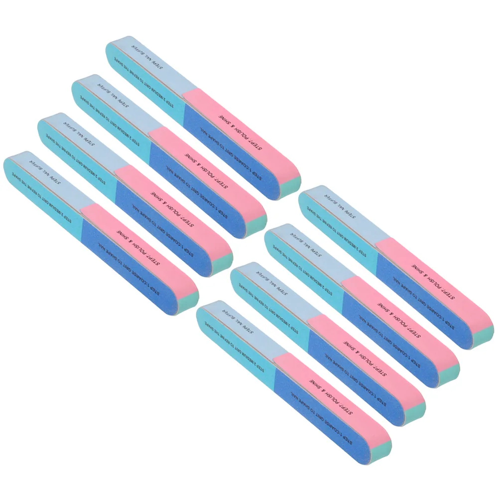 

8pcs Nail Buffer Block File Sanding Tools 7 Grit Levels for Fingernails Toenails Professional Home Use Washable Reusable Nail