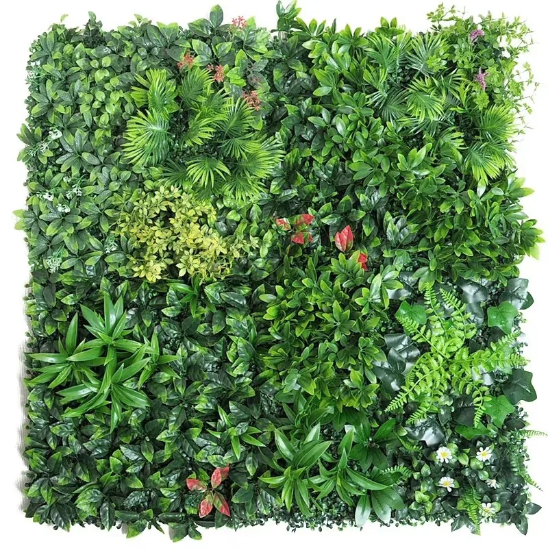 50x50cm 3d Artificial Plant Panel Plastic Outdoor Green Lawn Diy Home Decor Wedding Backdrop Garden Grass Wall Flower Wall