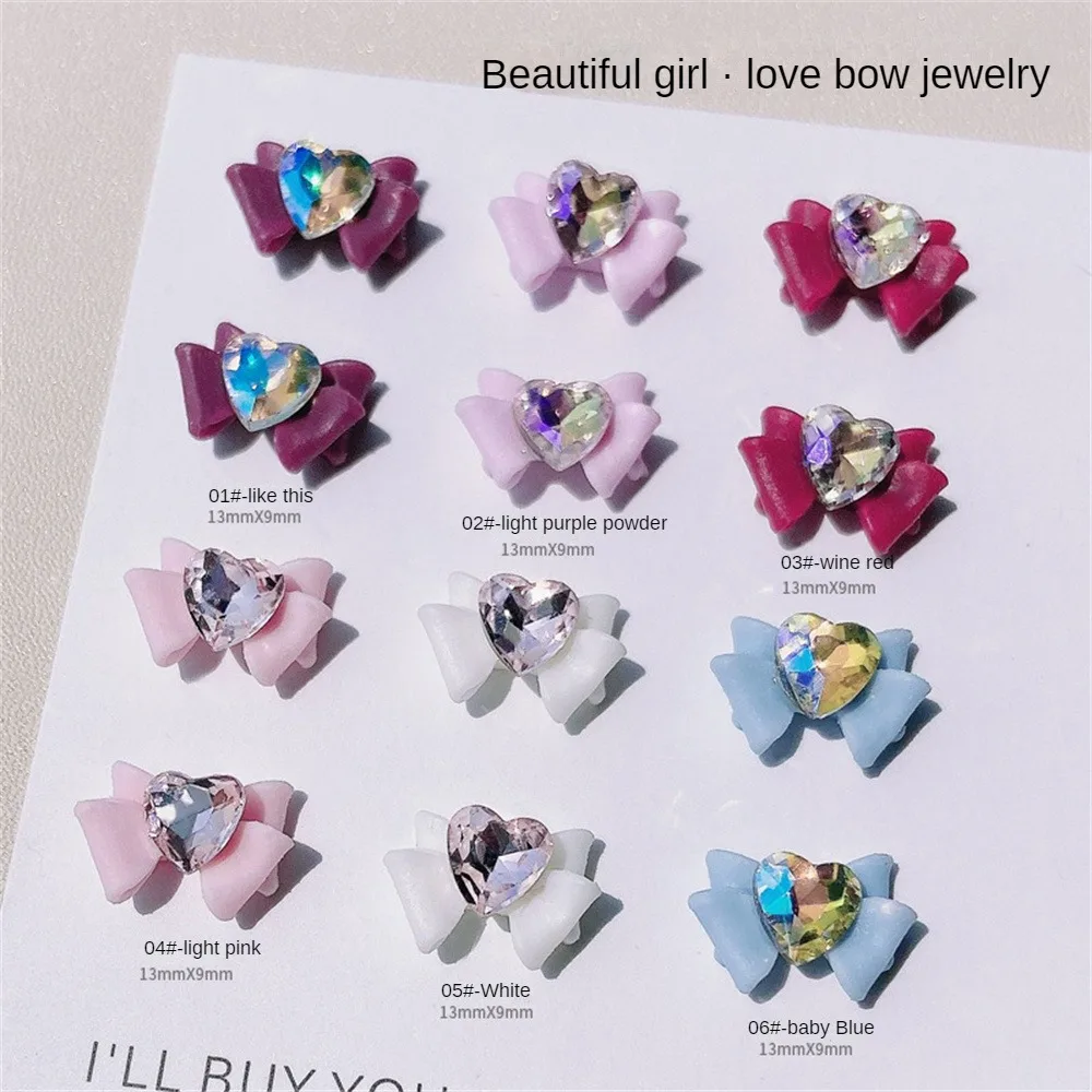 Bow Manicure Stickers Waterproof And Durable Double Layer Double-layer Nail Stickers Rhinestones/ornaments Nail Stickers