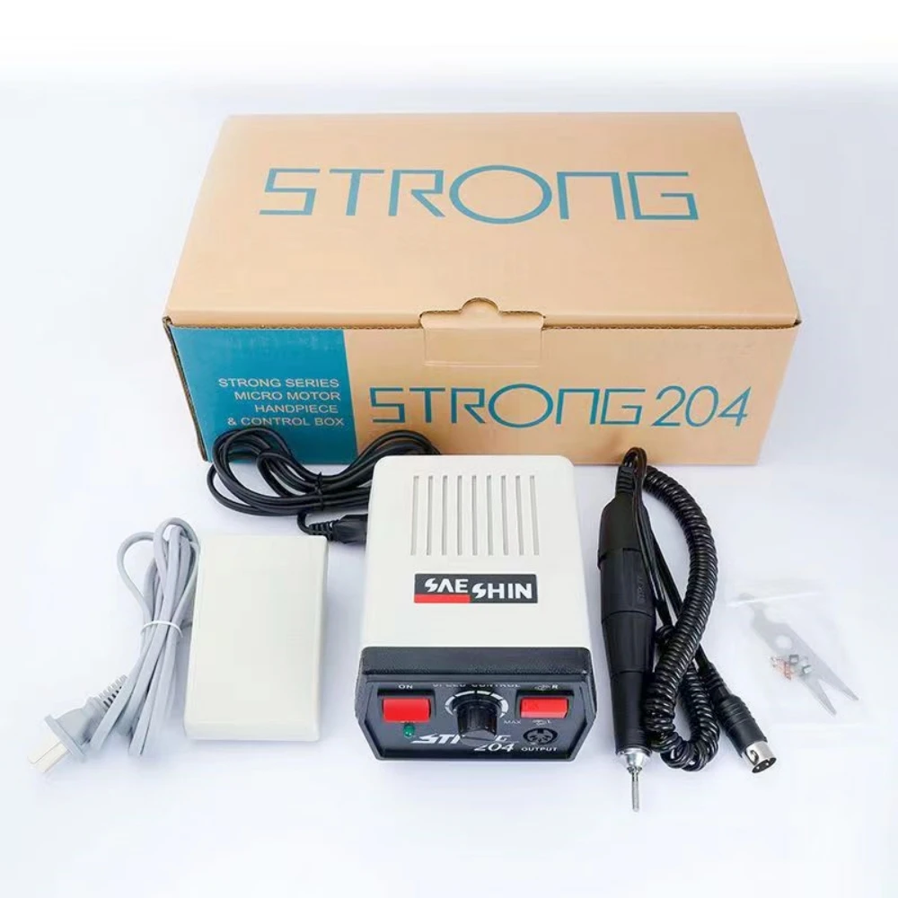 65W STRONG 204 90 Macchina per manicure dentale STRONG102L Polacco Maniglia per gioielli Trapano elettrico per unghie Orafo Incisore Dispositivo di levigatura